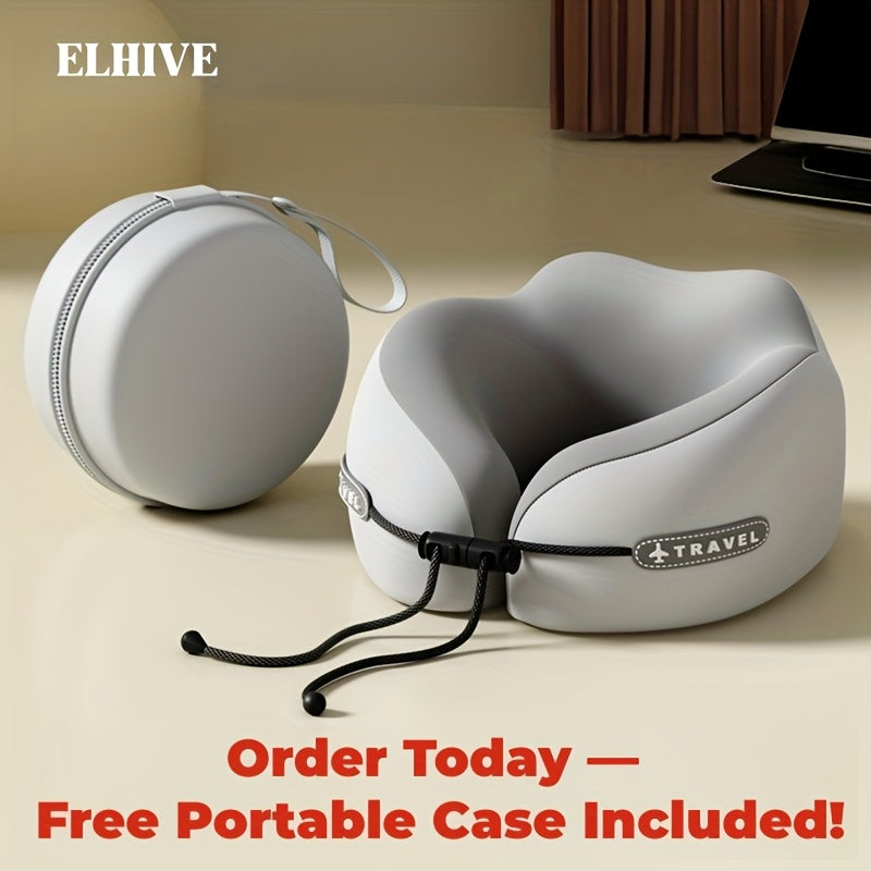 Portable Neck Pillow for Travel and Home Use - Ergonomic Memory Foam Neck Cushion, Compact and Lightweight Design, Easy to Store, Comfortable Rest and Posture, Suitable for Office, Car, Airplane, Train, and Long Flights, Essential Travel Gift Idea