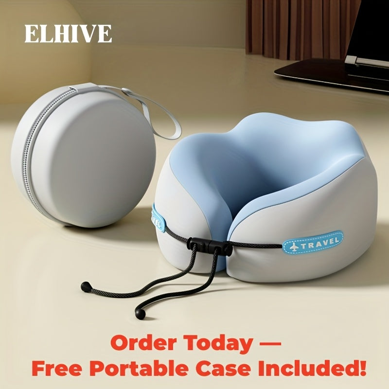 Portable Neck Pillow for Travel and Home Use - Ergonomic Memory Foam Neck Cushion, Compact and Lightweight Design, Easy to Store, Comfortable Rest and Posture, Suitable for Office, Car, Airplane, Train, and Long Flights, Essential Travel Gift Idea