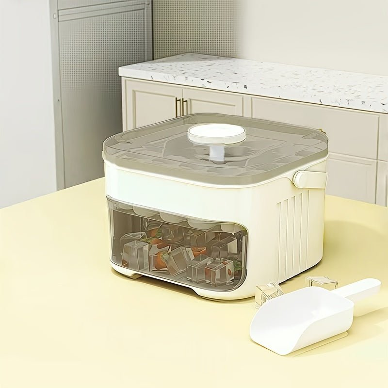 Double Layer Compressed Cube of Ice Mold, Durable Plastic, Refrigerator Storage Food Grade Storage Tray, Suitable for Coffee, Juice, Cold Drinks - Ideal Choice for Party Refrigerator Storage And Outdoor Camping, Outdoor Camping Essentials