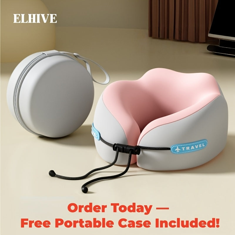 Portable Neck Pillow for Travel and Home Use - Ergonomic Memory Foam Neck Cushion, Compact and Lightweight Design, Easy to Store, Comfortable Rest and Posture, Suitable for Office, Car, Airplane, Train, and Long Flights, Essential Travel Gift Idea