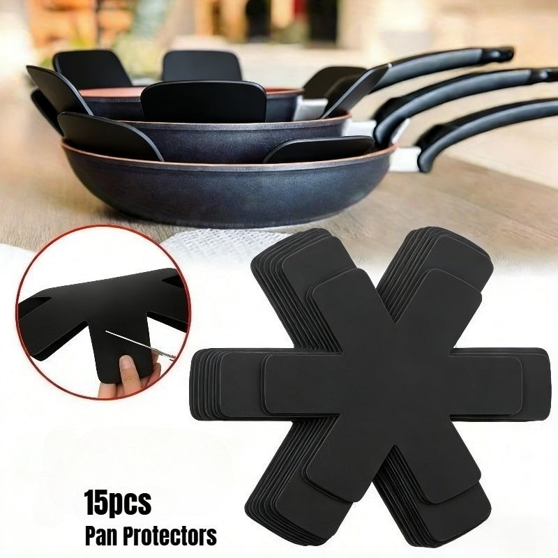 15pcs Heavy-Duty Non-Stick Cookware Protectors, Scratch-Resistant Pattern Pads, Washable Reusable Felt, Compatible with All Pots/Pans, Protects Cookware, Durable, Non-Slip, Ideal for Induction/Gas/Electric Stoves, Everyday Kitchen Use