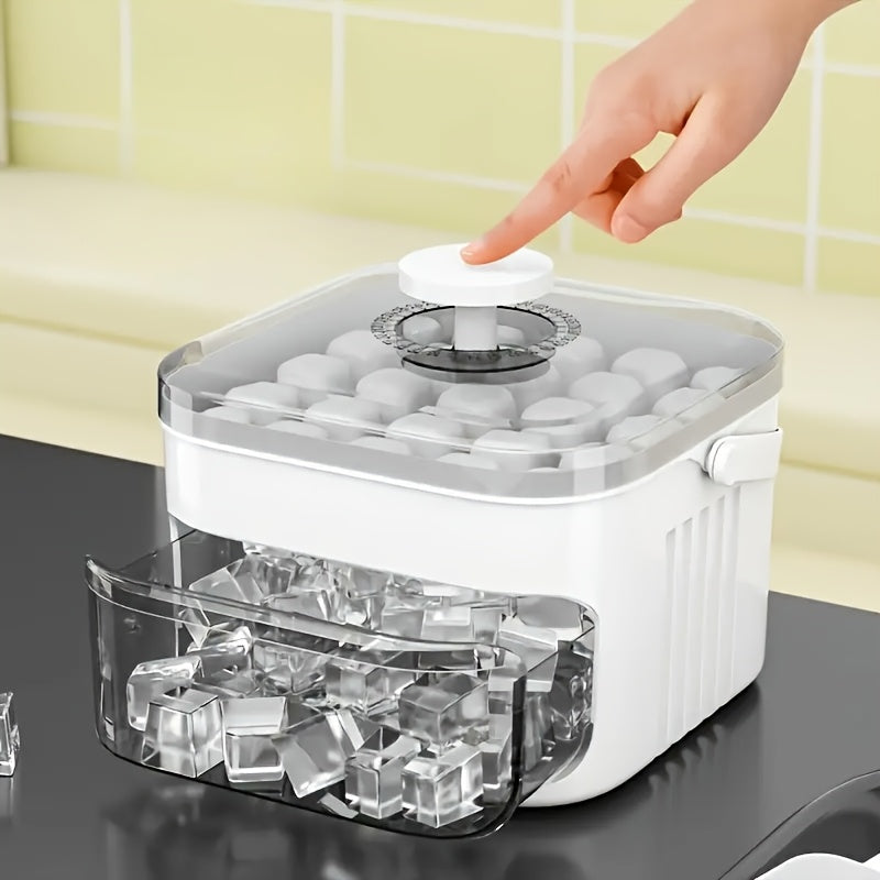 Double Layer Compressed Cube of Ice Mold, Durable Plastic, Refrigerator Storage Food Grade Storage Tray, Suitable for Coffee, Juice, Cold Drinks - Ideal Choice for Party Refrigerator Storage And Outdoor Camping, Outdoor Camping Essentials