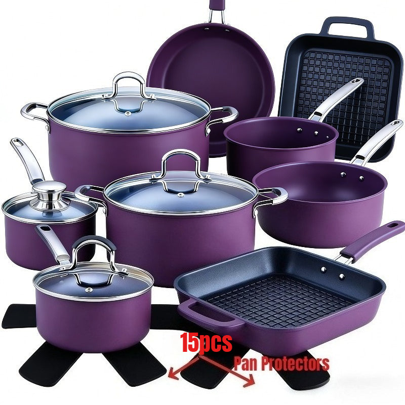 15pcs Heavy-Duty Non-Stick Cookware Protectors, Scratch-Resistant Pattern Pads, Washable Reusable Felt, Compatible with All Pots/Pans, Protects Cookware, Durable, Non-Slip, Ideal for Induction/Gas/Electric Stoves, Everyday Kitchen Use